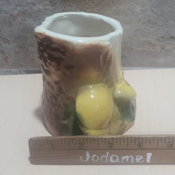 Vintage Ceramic Tree Stump Mushrooms Planter Vase - Picture 10 of 10